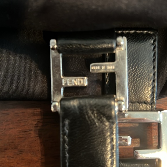 FENDI Vintage Nylon Top Leather Handle Handbag Black - Picture 8 of 12